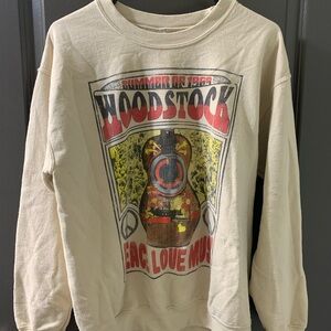 Woodstock Cream Crew Neck Sweater